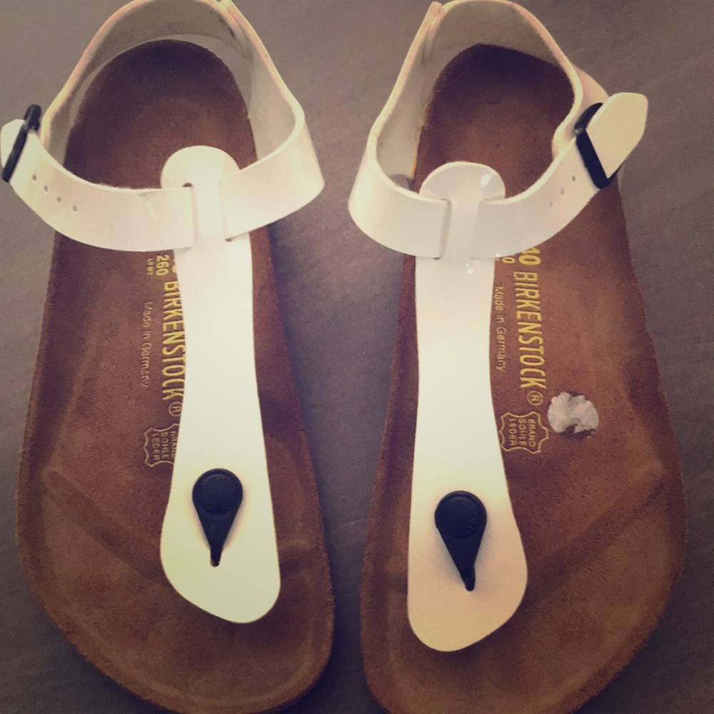 Birkenstock- Kairo- white patent leather